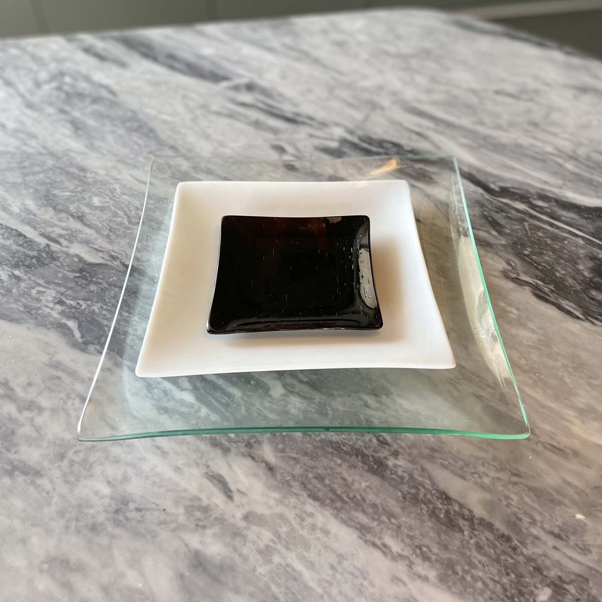 Square glass cheap plates