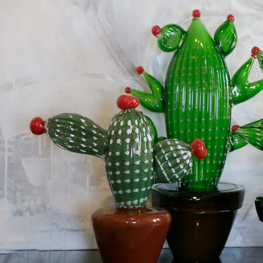 Cactus Small - Blown Murano glass sculpture by Fp Art Collection - Fp Art Online