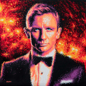 Daniel Craig - Mixed technique and acrylic on canvas by De Cristofaro Valerio - Fp Art Online