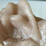 The Kiss - Direct stone carving in pink steatite by Durand Nicole - Fp Art Online