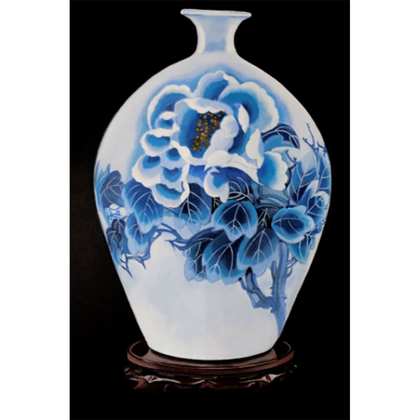 Vaso Cinese - Oil painting on canvas, oriental theme