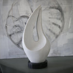 Abstract Marble #11 - Carrara marble sculpture with black granite base by Fp Art Collection - Fp Art Online