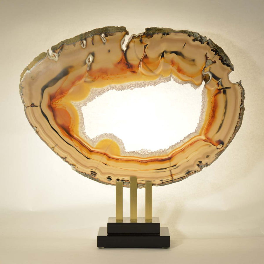 Agate Stone 1 -  Mounted on bronze and glass paste by Tincani Giuliano - Fp Art Online