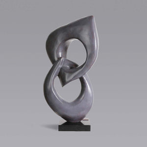 Two Rings #03 - Bronze sculpture with black granite base by Fp Art Collection - Fp Art Online