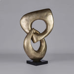 Two Rings #04 - Brown patina bronze sculpture with black granite base by Fp Art Collection - Fp Art Online