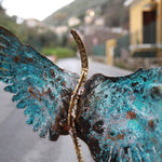 Angel - Non-anthropomorphic brass angel on wooden base by Razeto Giangi - Fp Art Online