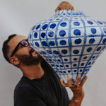 Blue Dots - Handcrafted ceramic vase by Onofrio Acone - Fp Art Online