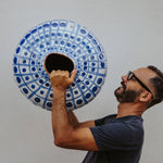 Blue Dots - Handcrafted ceramic vase by Onofrio Acone - Fp Art Online