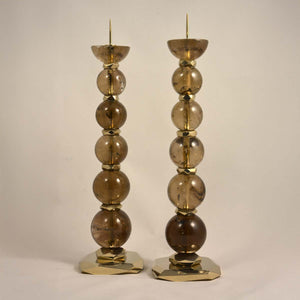 Brown Quartz Candle Holders