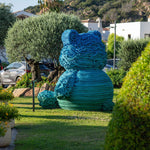 BuBu, Negli intrecci del fanciullino - Reclaimed rope textile sculpture with acrylic paint, resin finish, and galvanized iron structure by Giacco Emanuela - Fp Art Online