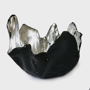Charm - Black Murano bowl with silver leaf by Fp Art Collection - Fp Art Online