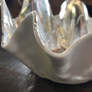 Charm - White Murano bowl with silver leaf by Fp Art Collection - Fp Art Online