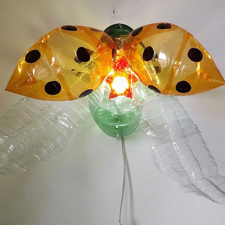 Luminous Ladybug - Recycled plastic bottles sculpture by Marchi Danilo - Fp Art Online