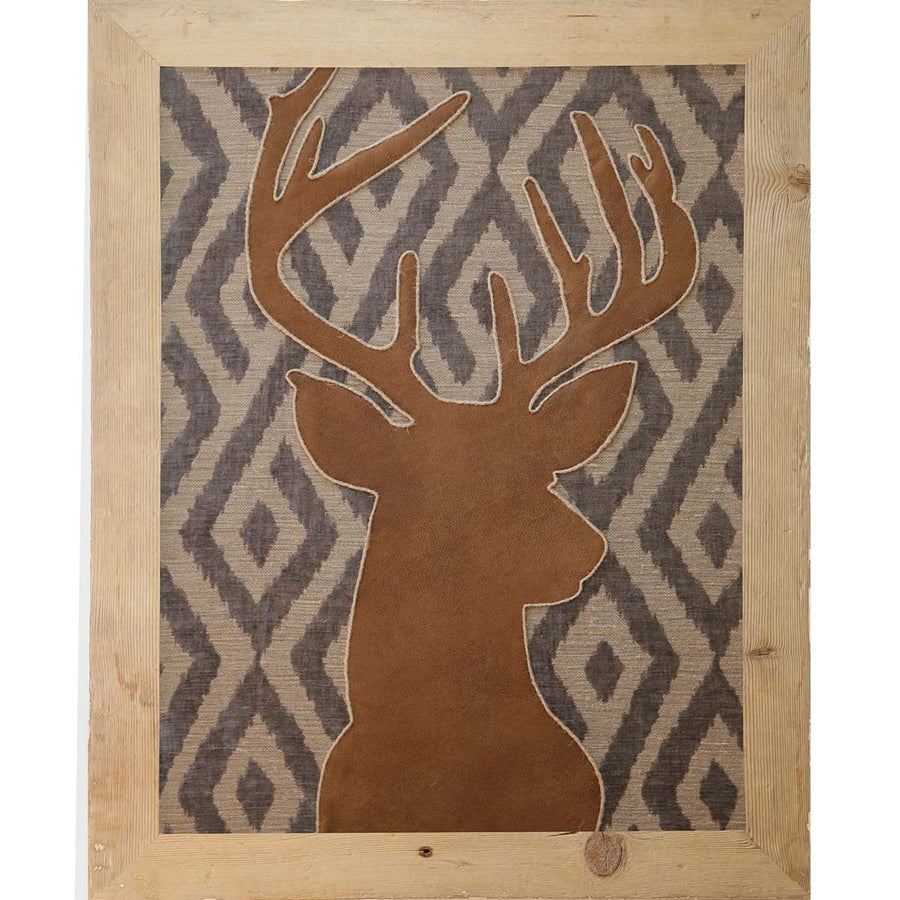 Deer - Sewing and embroidery on panel by Poggi Beatrice - Fp Art Online