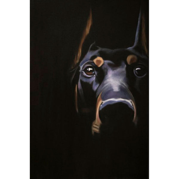 Dobermann - Oil painting on canvas, animal theme