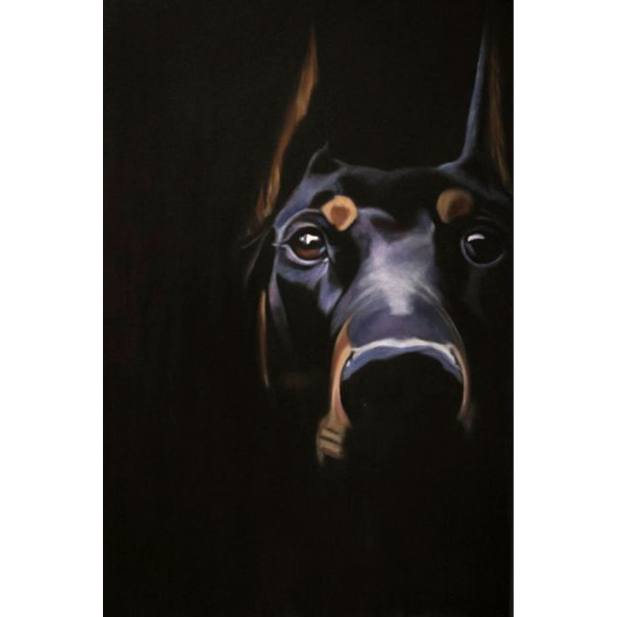 Dobermann - Oil painting on canvas, animal theme by Trentin Valerie - Fp Art Online