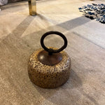 Door Stop Weight #01 - Handcrafted volcanic stone and rust-colored iron by Vintage Treasures - Fp Art Online