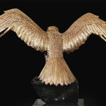 Brilliant Falcon - Golden bronze sculpture with Swarovski crystals and marble base by Fp Art Collection - Fp Art Online