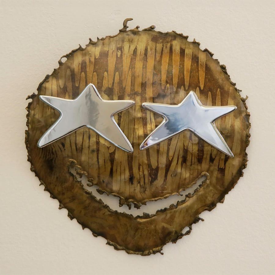 Funky - Tortured brass emoticon with starred eyes by Razeto Giangi - Fp Art Online