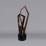 Geometric #20 - Bronze patina aluminium sculpture with black granite base by Fp Art Collection - Fp Art Online