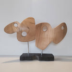 Harp - Cherry wood shelf sculptures with black granite base by Fp Art Collection - Fp Art Online