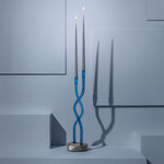 The Hug of Artisans - Mouth-blown Murano glass and marble candlestick holder by Aina Kari - Fp Art Online