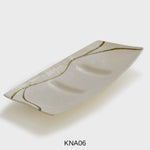 "Kintzugi White" Sushi Set, Handmade Murano plates, engraved by hand with gold 24 KT by Fp Art Tableware - Fp Art Online