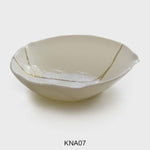 "Kintzugi White" Sushi Set, Handmade Murano plates, engraved by hand with gold 24 KT by Fp Art Tableware - Fp Art Online