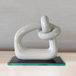 White Knot - Handmade shelf sculpture in fiberglass by Fp Art Collection - Fp Art Online