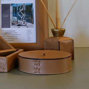 Rope Leather Box with lid