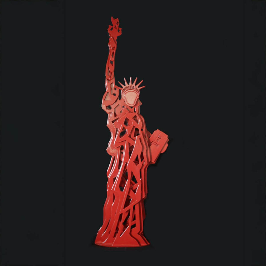 Liberty Statue - Red aluminum sculpture by Fp Art Collection - Fp Art Online