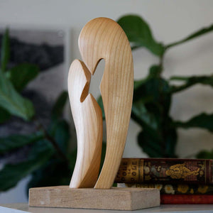 Lovers - Handmade shelf sculpture in timber by Fp Art Collection - Fp Art Online