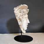 Medusa Head - Gypsum sculpture on pedestal by Vintage Treasures - Fp Art Online