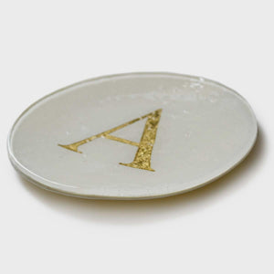 "Messaggio" Dining Set, Murano glass pocket tray with hand painted letter in gold 24 KT by Fp Art Tableware - Fp Art Online