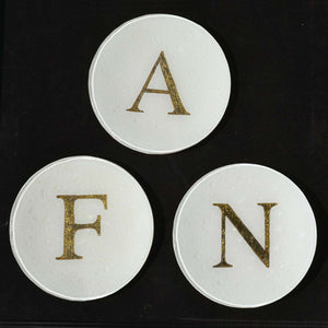 "Messaggio" Dining Set, Murano glass pocket tray with hand painted letter in gold 24 KT by Fp Art Tableware - Fp Art Online