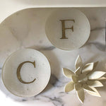 "Messaggio" Dining Set, Murano glass pocket tray with hand painted letter in gold 24 KT by Fp Art Tableware - Fp Art Online