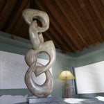 Multiple Rings #02 - Dove patina bronze sculpture with black granite base by Fp Art Collection - Fp Art Online