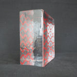 Onde Rosse - Handcrafted crystal glass brick sculpture by De Grandis Nicoletta - Fp Art Online