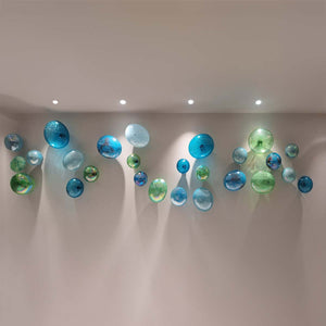 Pebble Wall Green - Handcrafted Murano glass spheres, create your own sculpture by Fp Art Collection - Fp Art Online