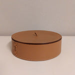 Leather Box - Handmade rope leather round box with lid by Fp Art Collection - Fp Art Online