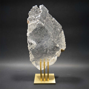 Selenite - Sourced from the Atlas Mountains, mounted on satin bronze by Tincani Giuliano - Fp Art Online