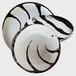 "Vertigo One" Dining Set For 2 (6 pcs), Handmade ceramic plates by La Falce Giovanna - Fp Art Online