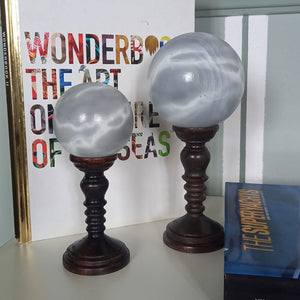 Grey Spheres On Pedestal