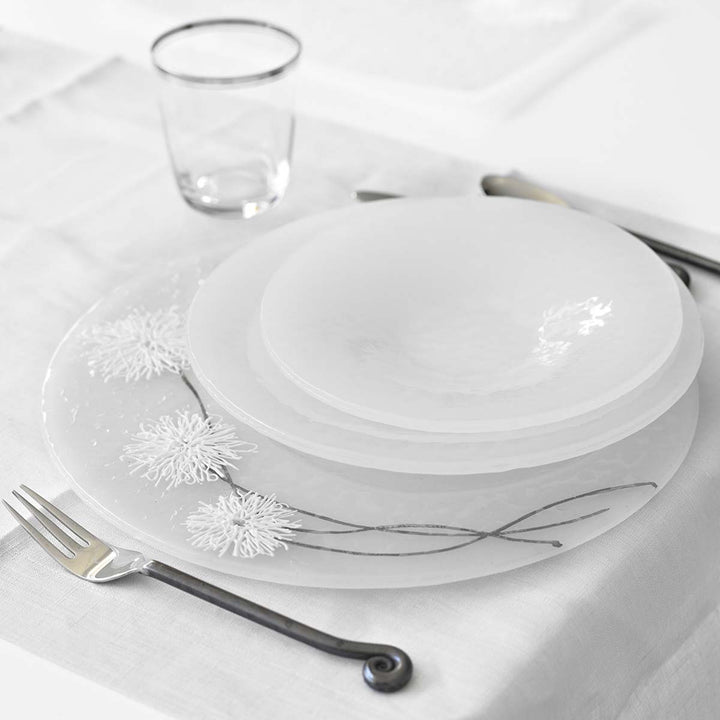 "Soffione Bianco" Dining Set, Silk Murano plates by Fp Art Tableware - Fp Art Online