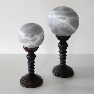 Grey Spheres On Pedestal