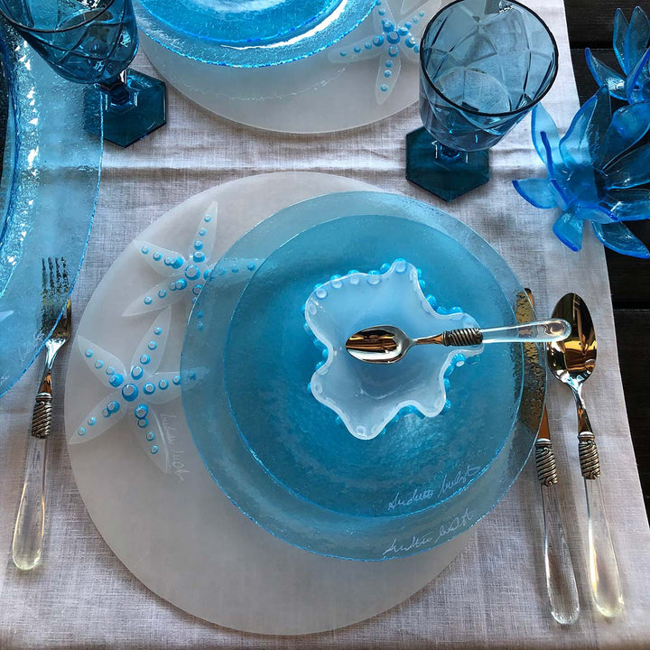 "Stella di Mare" Dining Set, Silk Murano plates by Fp Art Tableware - Fp Art Online