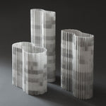 Stripes B2, Extremely thin olympic striped marble vase by Bufalini Marble Ulian Paolo - Fp Art Online