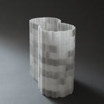 Stripes B3, Extremely thin olympic striped marble vase by Bufalini Marble Ulian Paolo - Fp Art Online