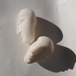 Testolina 1 - Alabaster marble sculpture by Rando Paola - Fp Art Online