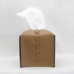 Leather Tissue Box - Handmade leather square accessory by Fp Art Collection - Fp Art Online